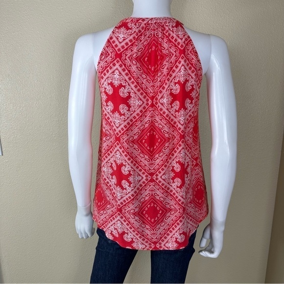 Savanna Jane Sz S  Bandana Red Bohemian Embroidered Floral Sleeveless Tank Top - Picture 5 of 12